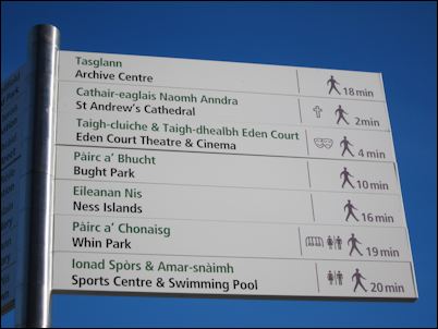 Tourist signpost, Inverness